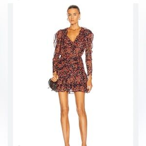 Ulla Johnson Cecily Metallic Silk Mini Dress in Cosmos.